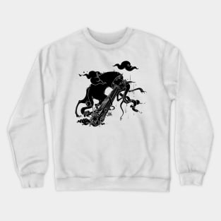 Strange Cat And Snake Surreal Art Crewneck Sweatshirt